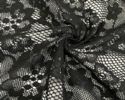NC-1897 Black floral sheer lace 100% nylon soft touch mesh fabric