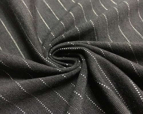NC-1245  Taiwan retro white striped rayon polyester elastane knit fabric