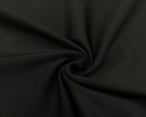 NC-1840  One side brush one side peach skin polyester black spandex fabric