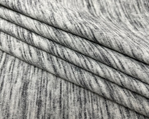 NC-1883 Taiwan cottony feel melange stripes polyester cotton knit fabric