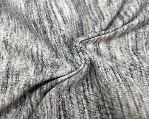 NC-1883 Taiwan cottony feel melange stripes polyester cotton knit fabric