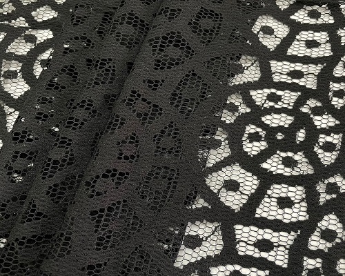 NC-1898 Taiwan spiral circle pattern lace nylon viscose sheer mesh fabric