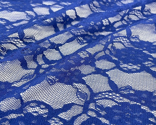 NC-1902  Blue elegant floral pattern 100% nylon soft touch thin transparent lace fabric
