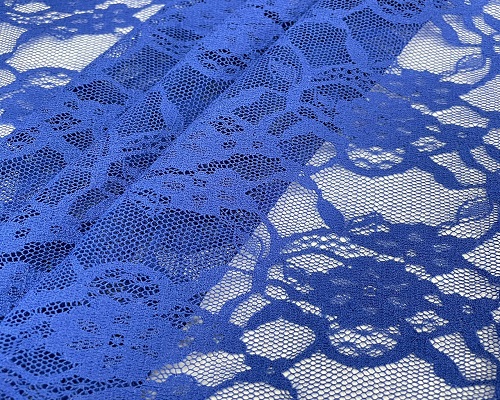 NC-1902  Blue elegant floral pattern 100% nylon soft touch thin transparent lace fabric