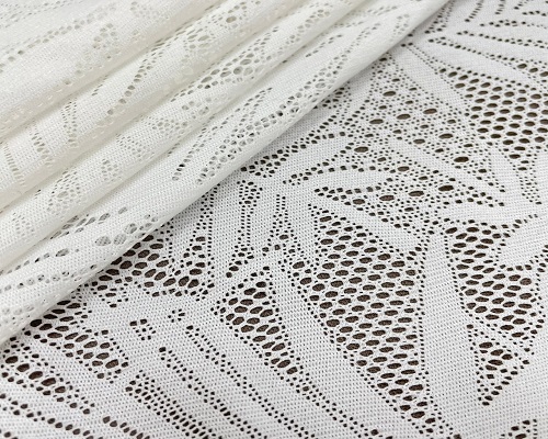 NC-1916 Tropical leaves sheer lace nylon high elastic mesh fabric