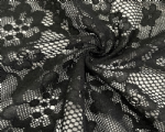 NC-1897 Black floral sheer lace 100% nylon soft touch mesh fabric