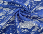 NC-1902  Blue elegant floral pattern 100% nylon soft touch thin transparent lace fabric